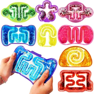 8 Pack Squeeze Fidget Toys for Kids,Squishy Sensory Tube with Maze Bead,Colorful Goo,Glitter Sequins,Stress Anxiety Relief Calming Toys for Easter Basket Stuffers Classroom Prizesfidget toys