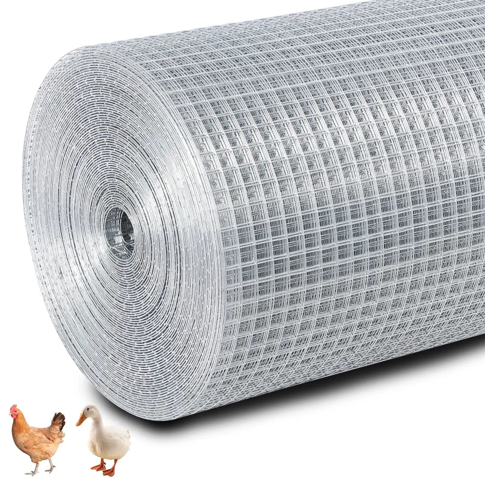 48in x 100ft Hardware Cloth Hot-Dip Galvanized Welded Wire Mesh - Heavy Duty 1/4inch 23 Gauge Chicken Wire Fencing for Garden, Chicken Coop, Rabbit Cage, Rodent & Predator Protection