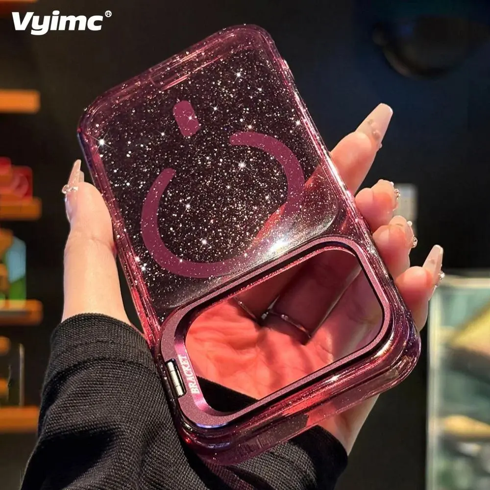 Hot Sales Jelly Glitter Lens Stand Magnetic Phone Case For iPhone 18 Pro Max 17 Air 16 15 14 Plus 13 17 18 Pro Shockproof Cover