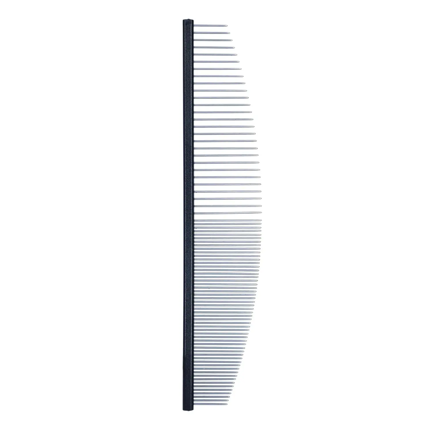 Arc Curved Cat Dog Comb for Grooming Matting Metal Comb for Long Haired Cats Dog Grooming Combs, Goldendoodles Poodle Detangler Brush peine para perros Removes Knots & Flea (black,flat19cm)
