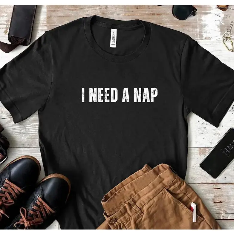 I Need A Nap Shirt Funny Sleep Tee Minimalist Graphic T Shirt