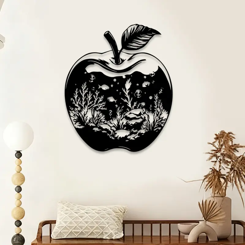1pc Underwater Scene Metal Wall Art, Underwater Scene Statue Mural, Perfect for Aquarium Wall, Kids Room, Ocean Theme Decor, Summer Decor, Ideal Gift for Marine Life Lovers