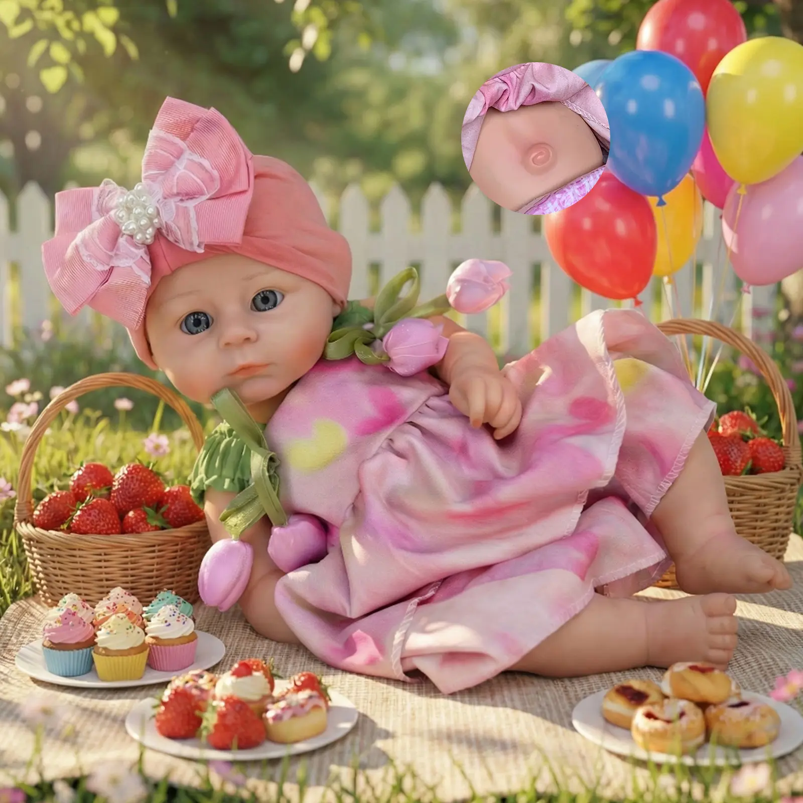 18 Inch Full Silicone Reborn Baby Doll Girl Real Life Newborn Anatomically Correct Soft Toy with Accessories