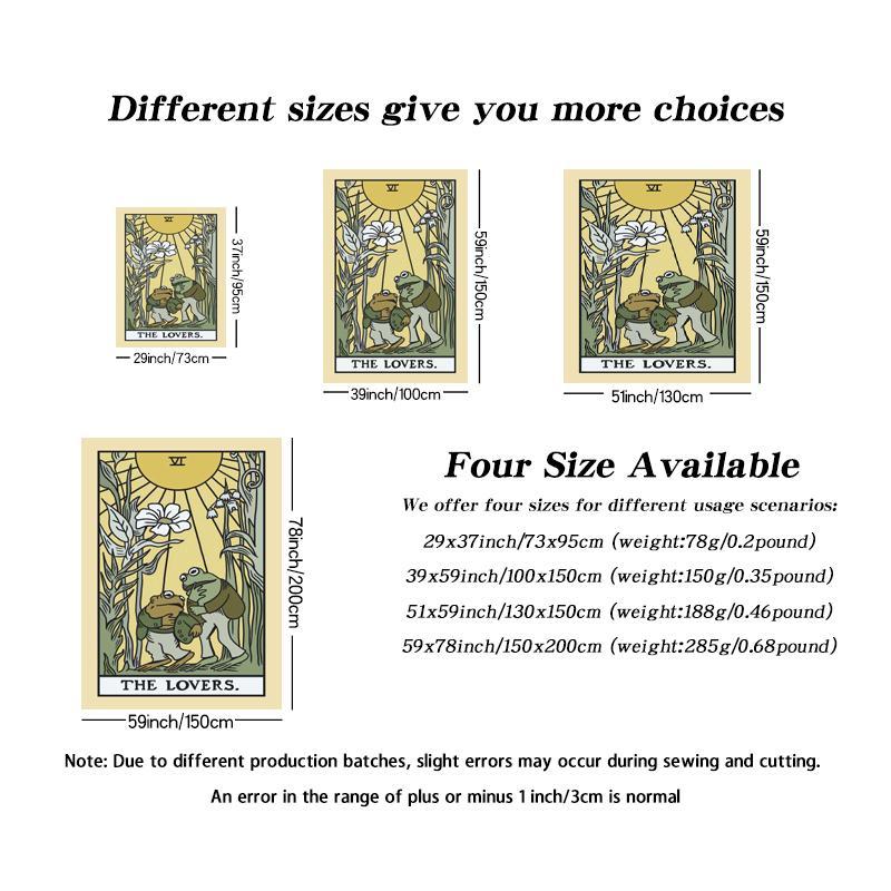 Sunflower Plant & Frog Pattern Design Tapestry Wall Mural, Wall Hanging Canvas with Mounting Kit, Summer Wall Decoration for Living Room, Bedroom, Dormitory, Wall Insulation Blanket, Halloween