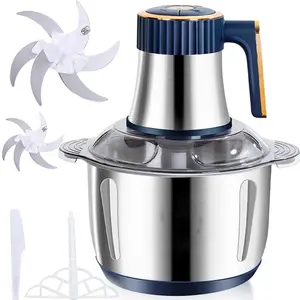 5L Electric Meat Grinder, Stainless Steel Dough Machine, 500w Strong Food Processing Machine, 5-Speed Mode, Used For Dough Stirring, Onion, Meat, Nuts, Fruits, Garlic, Vegetables,