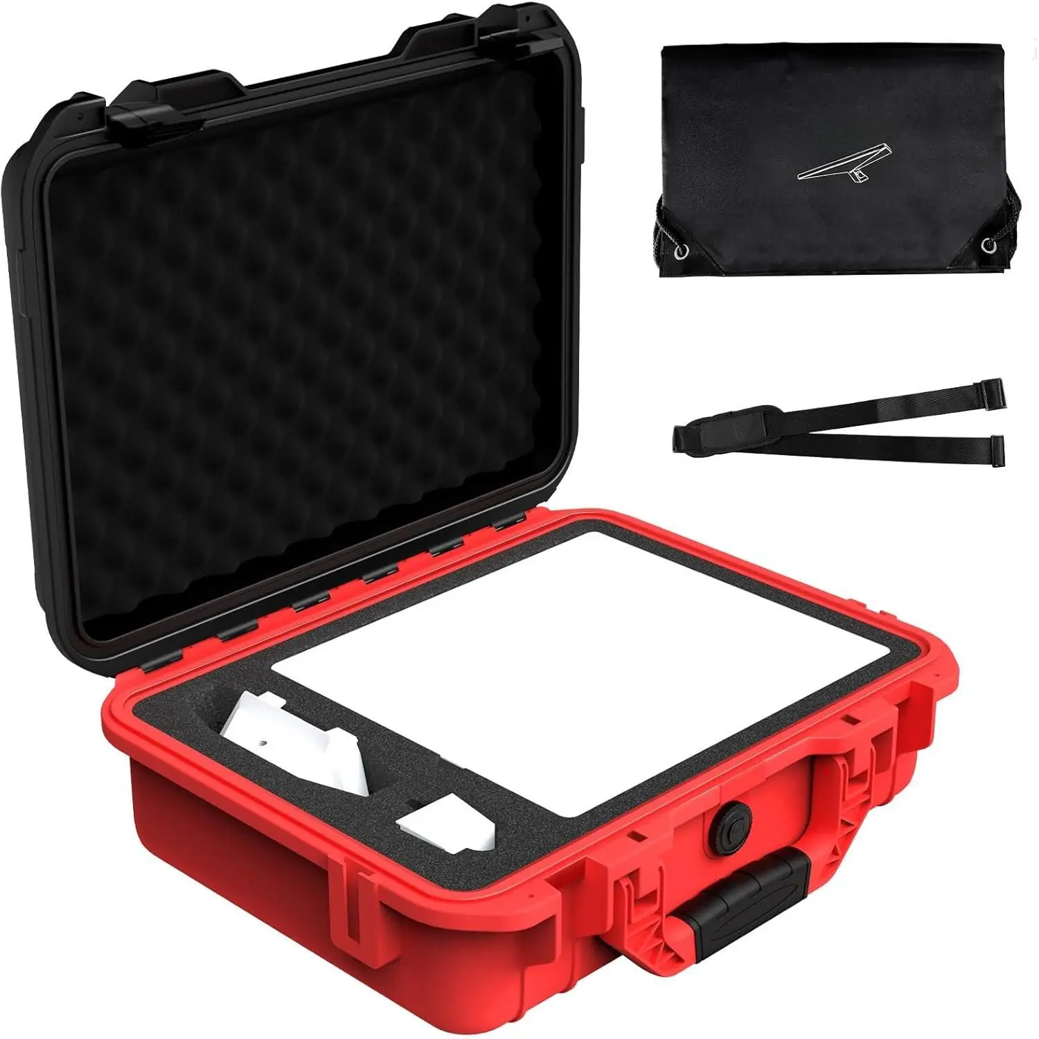 for Starlink Mini Case, Starlink Mini Accessories Kit Gen 4  Black & Red Design Hard Case, Pouch Bag &  Strap,Ideal for Travel, RV, Camping,Backpack Carrying Storage Mount