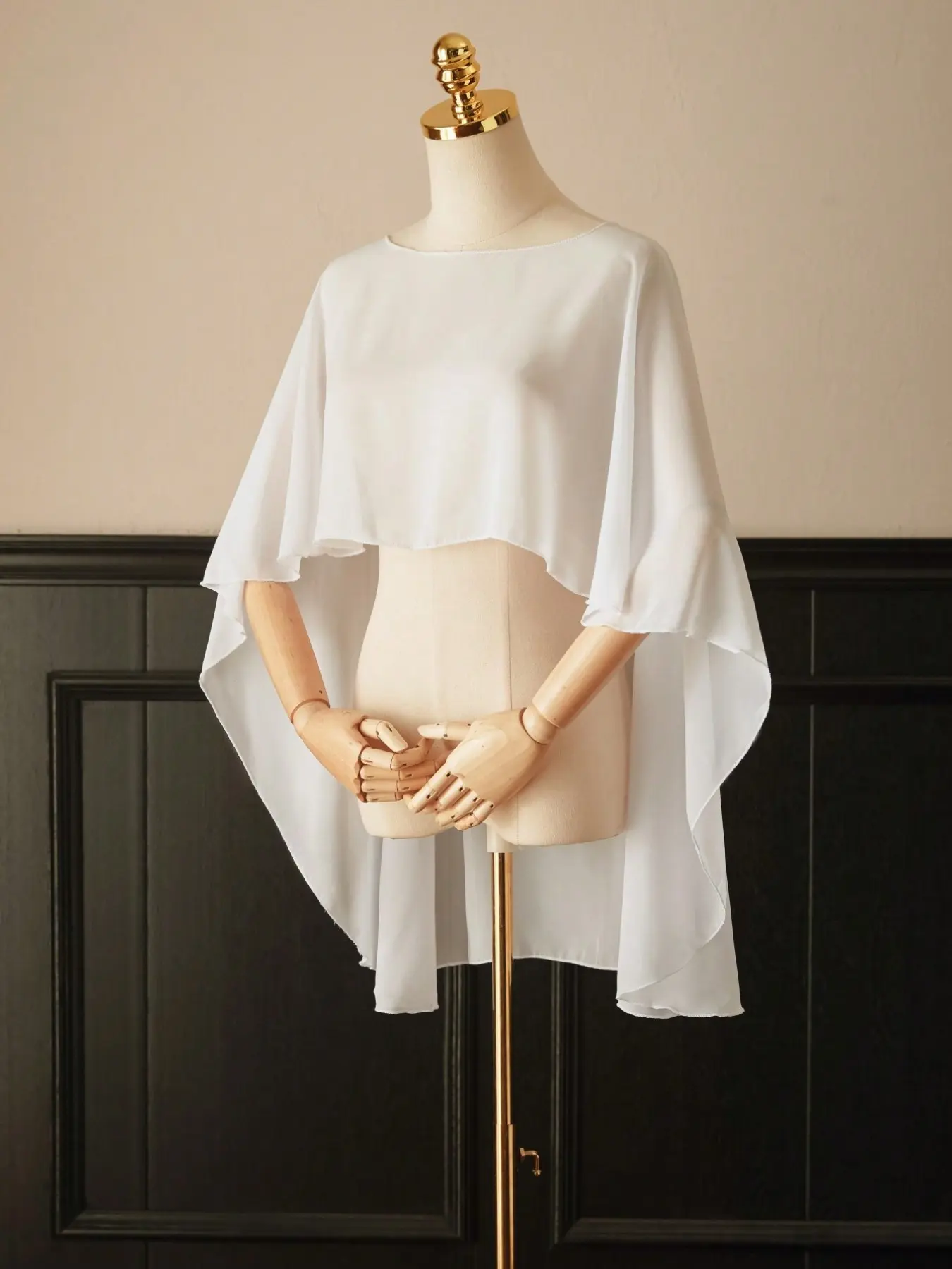 1pc Short Chiffon Bridal Cape, Women Pullover Soft Shawl, Elegant Accessory for Dresses and Vests, Perfect for Fall