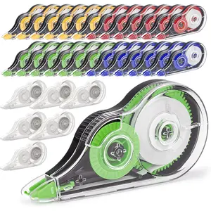 30 Pcs Colorful Correction Tape, 39.4 Ft Tear-Resistant White Correction Tape, Instant Corrections Easy Applicator for School Office Note Taking Journal, 0.2 Inch Width Clear