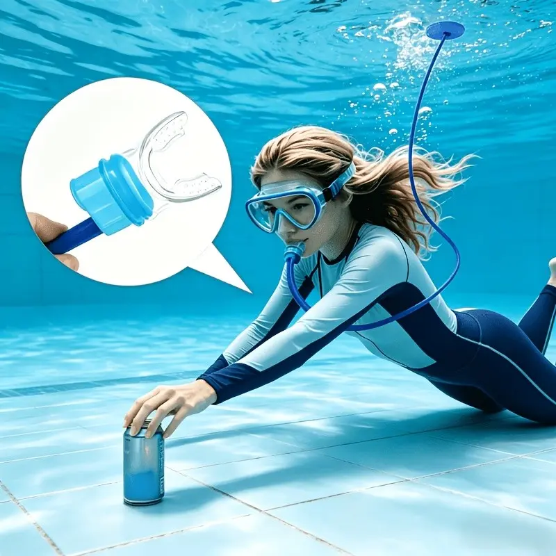 Diving Breathing Tube, Anti-Choke Single Dual-Head Respirator, Silicone Material, Leak-Proof, Deep Water Oxygen Equipment for Beginners Adults