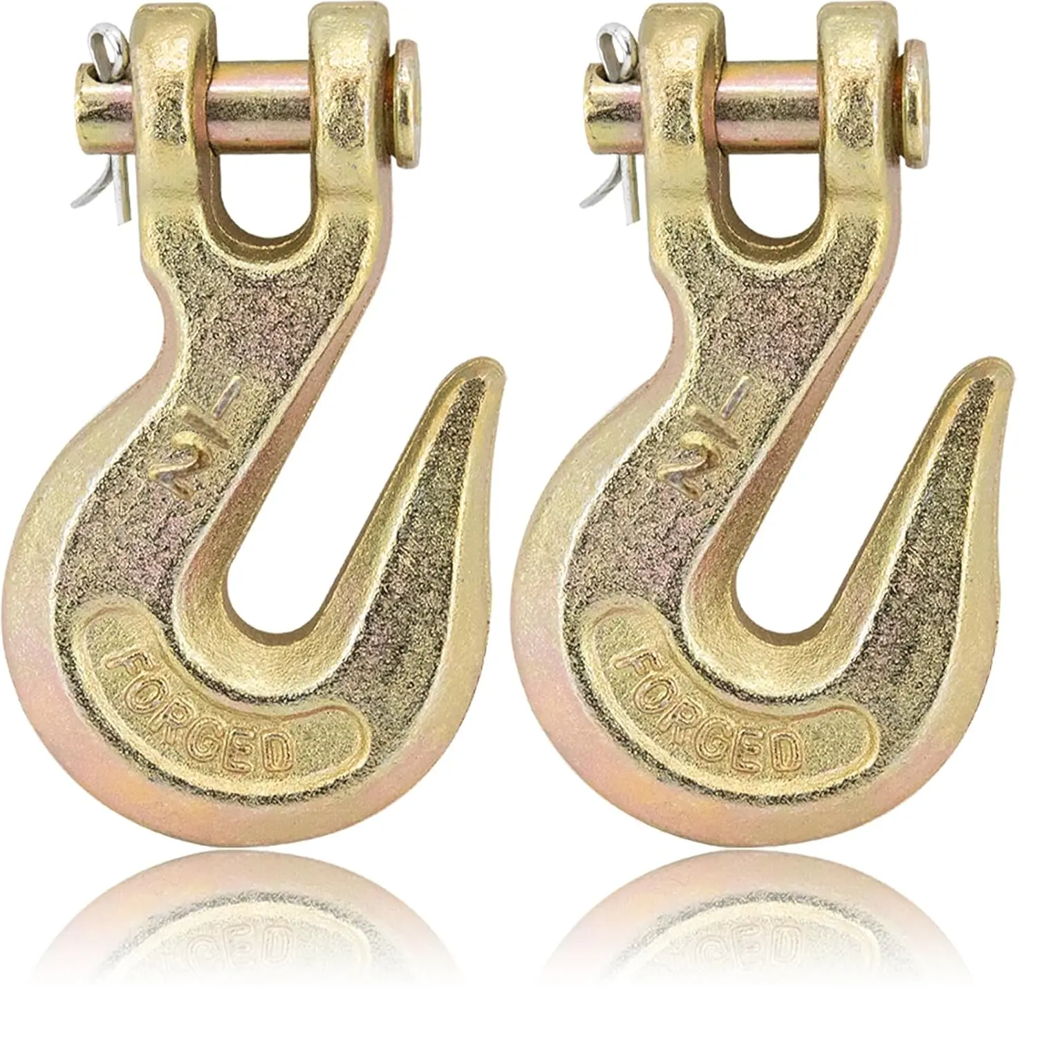 1/2 Clevis Grab Hooks Heavy Duty Chain Hook for Truck Trailer, Forged Alloy Steel Chain Hook for Transport, 11500 LBS Capacity (2 Pack)