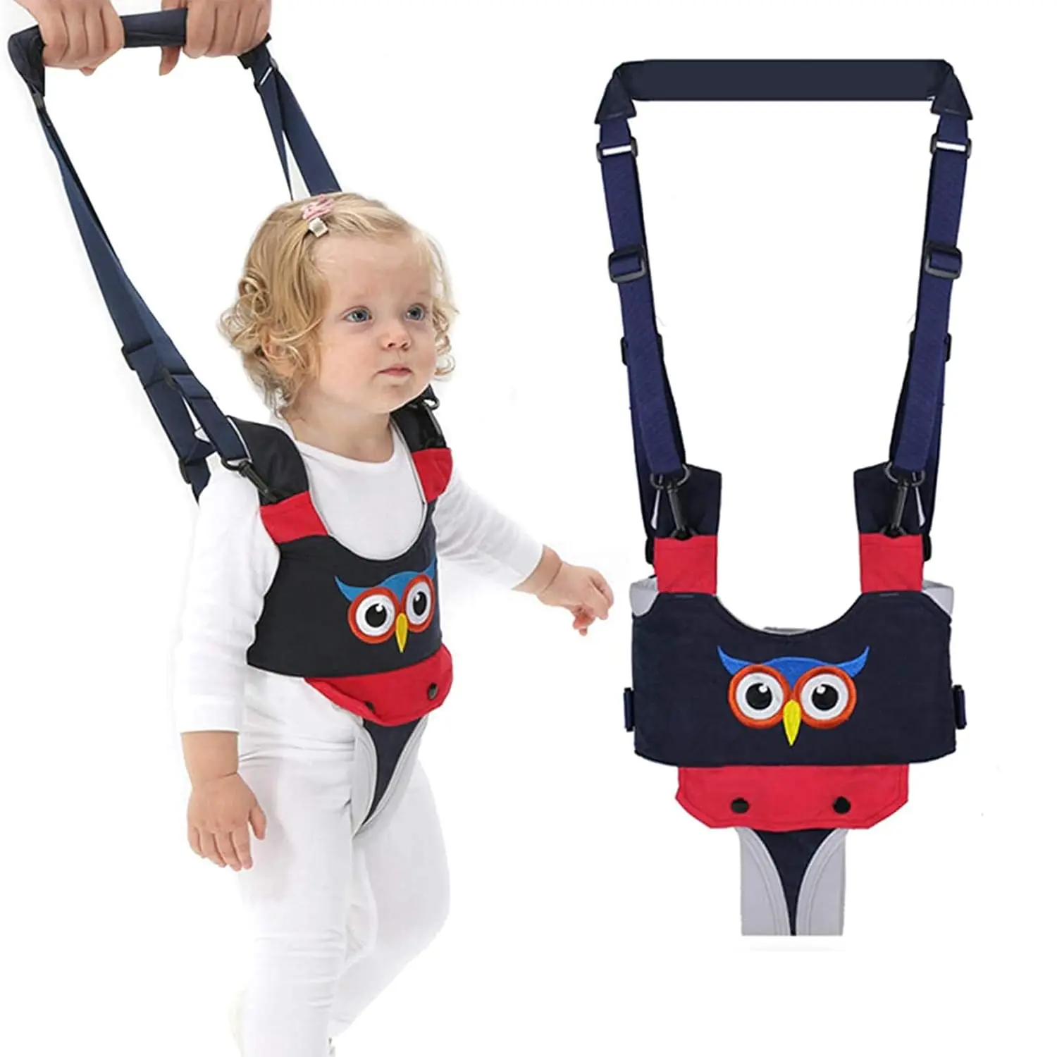 Baby Walker, Handheld Kids Toddler Walking Harness Helper Assistant Protective Belt Child Activity Walker Adjustable Standing Up Walking Learning Helper for Toddler 7-24 Month (Blue)