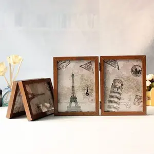 Wooden Density Board Two-In-One Frame, Foldable Photo Display Stand, 6 Inch 7 Inch, Home Office Decor, Mother's Day Gift