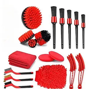 18-Piece Electric Car Cleaning Kit, Home Kitchen Bathroom Drill Brush Set, Interior Exterior Clean Tools for Wheels Leather Dashboard Vent, Car Cleaning Supplies