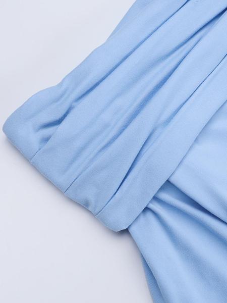 Women's solid color one-shoulder backless long-sleeve dress, casual and slim fit, suitable for parties, festivals, and wedding guests. Women's autumn and winter clothing, Christmas holiday party attire