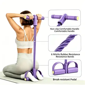 Pedal Resistance Bands with Non-slip Handles, Portable 6-Tube Elastic Puller for Home Workouts, Inner Thigh and Core Training, 6 Tube Pedal Ankle Puller Resistance Bands, Fitness For Everyone