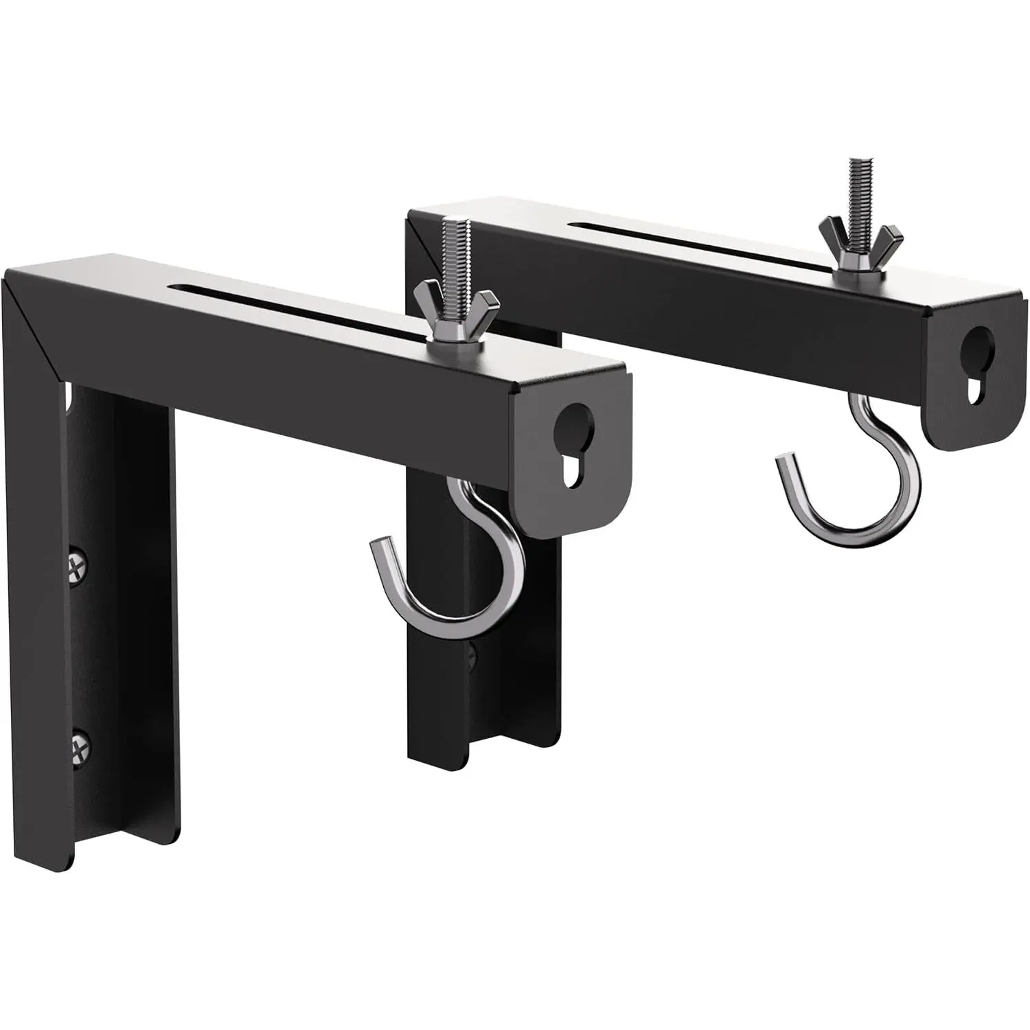 Projector Screen Wall Mount L-Brackets Wall  Mount 6 inch Adjustable Extension Mounting Hooks for Projection Screen up to 66 lbs, 30 kg Capacity Each, PRL001, White (1 Pair)