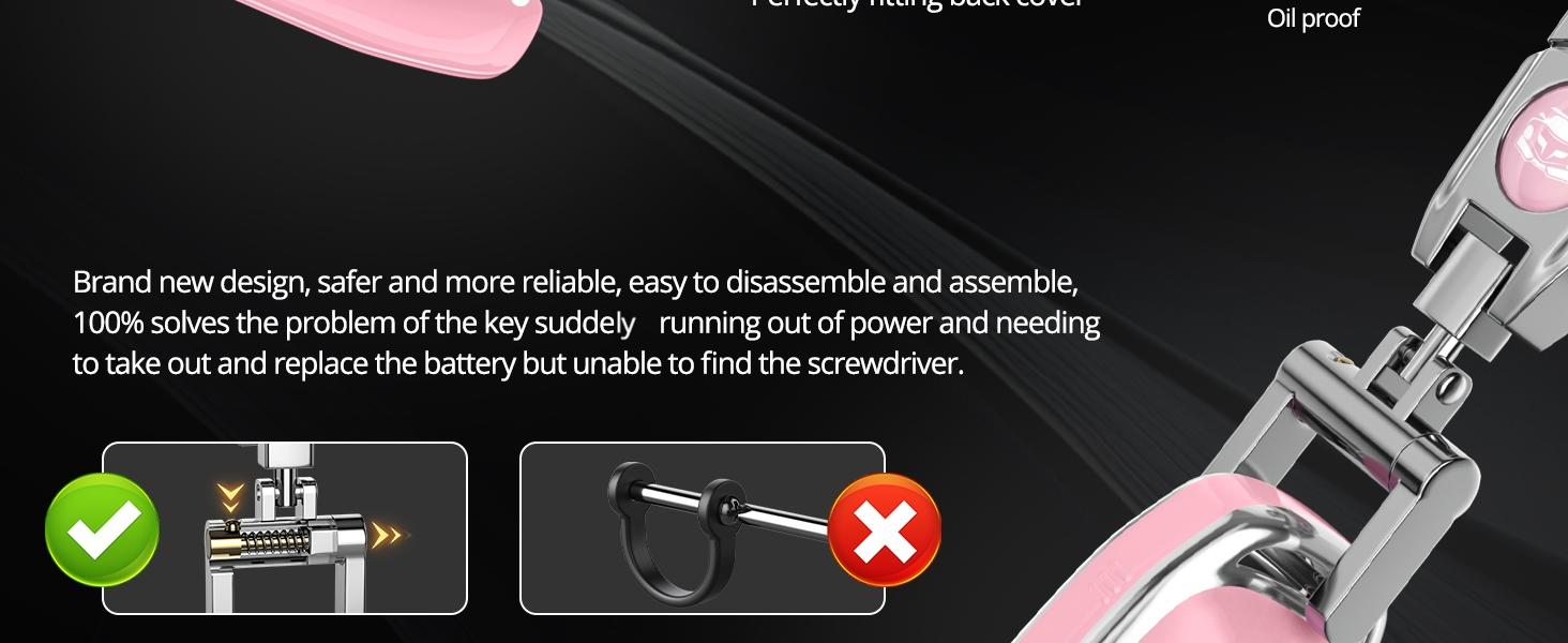 For Ford Key Fob Cover with Keychain.No Screws Required for Installation. Compatible with Ford Fion Mtang F150 Edge Explorer And Lincoln MKZ MKC MKX(Sakura Pink, Model 2)