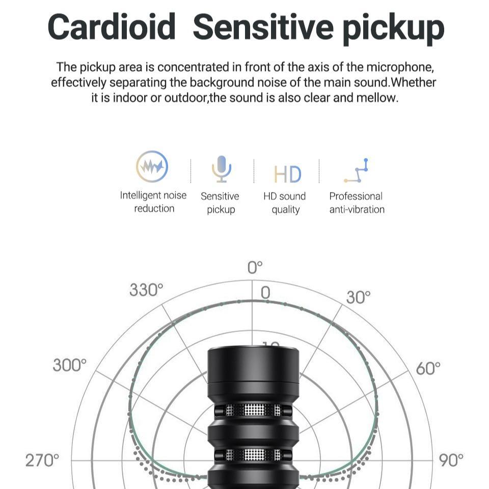 Universal Microphone for Camera, Microphone with Shock Mount for DSLR, iPhone and Android Smartphones, Compatible with Canon EOS, Nikon, and Sony Cameras, Live Streaming Mic, Noise Canceling Mic