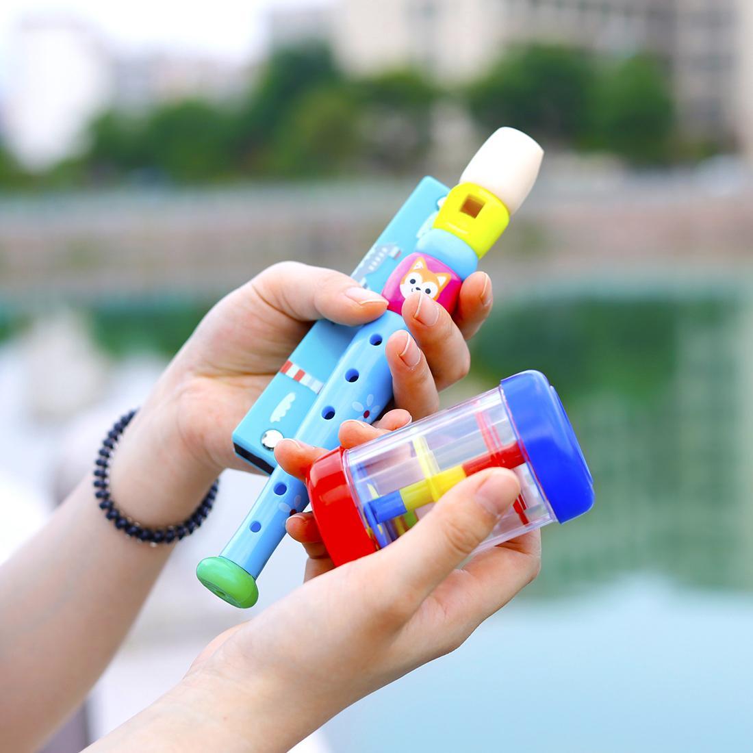 Wooden Hand Drum Cute Cartoon Handbell Toy for Kids Educational Dance Game Percussion Instrument