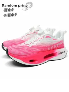 Unisex 6 Colors Carbon Plate Running Shoes with Rotary Dial Lacing, Abstract Line Print, ETPU Foam Cushioning, Sporty Running Shoes