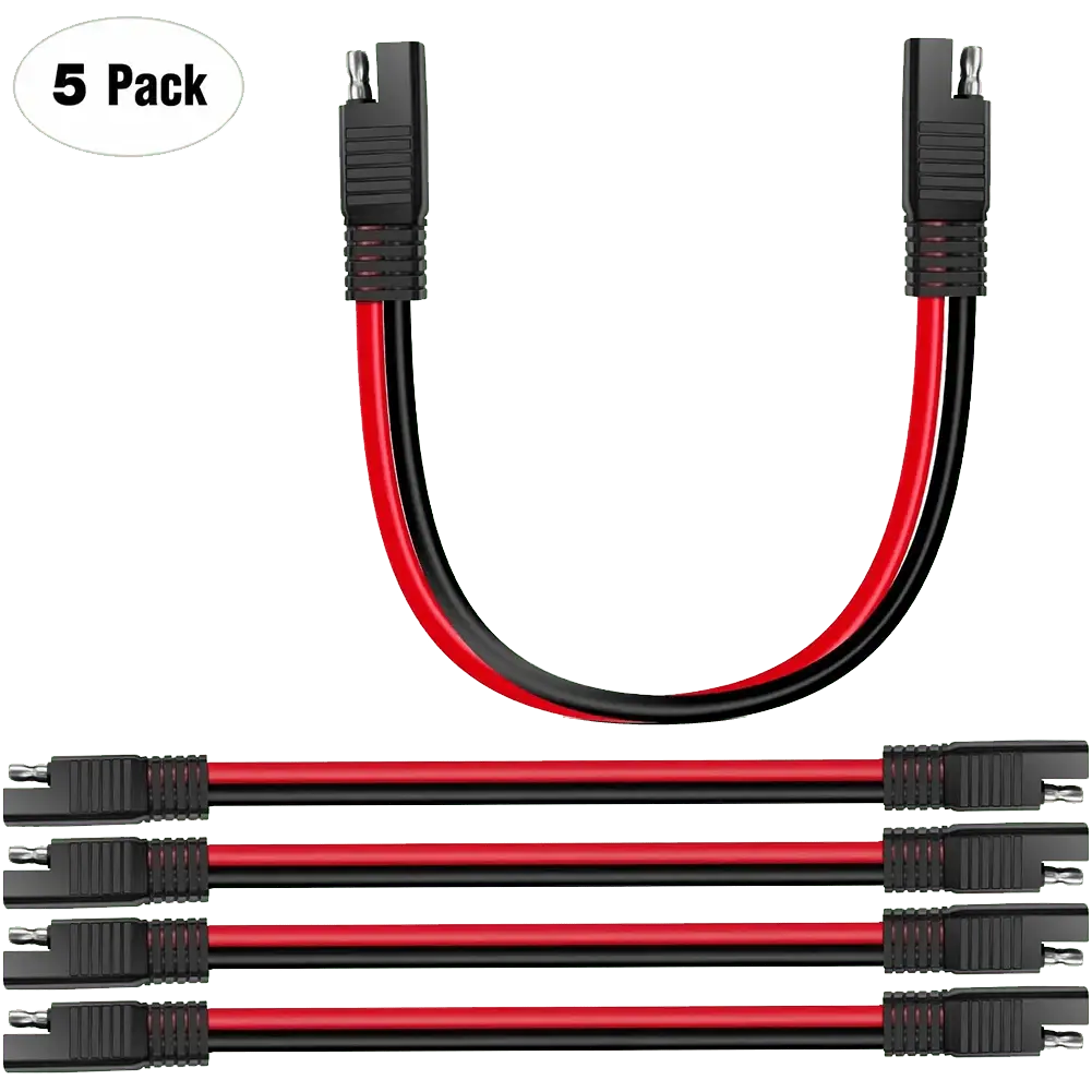 Nilight 5-Pack Quick Disconnect Harness - 10 Gauge (10awg/2c) 2-Pin Polarized Molded Plug, 12in Durable Weatherproof Flexible Melting-Resistant Electrical Connector with Good Bending Performance for Automotive Amplifiers, Solar Equipment