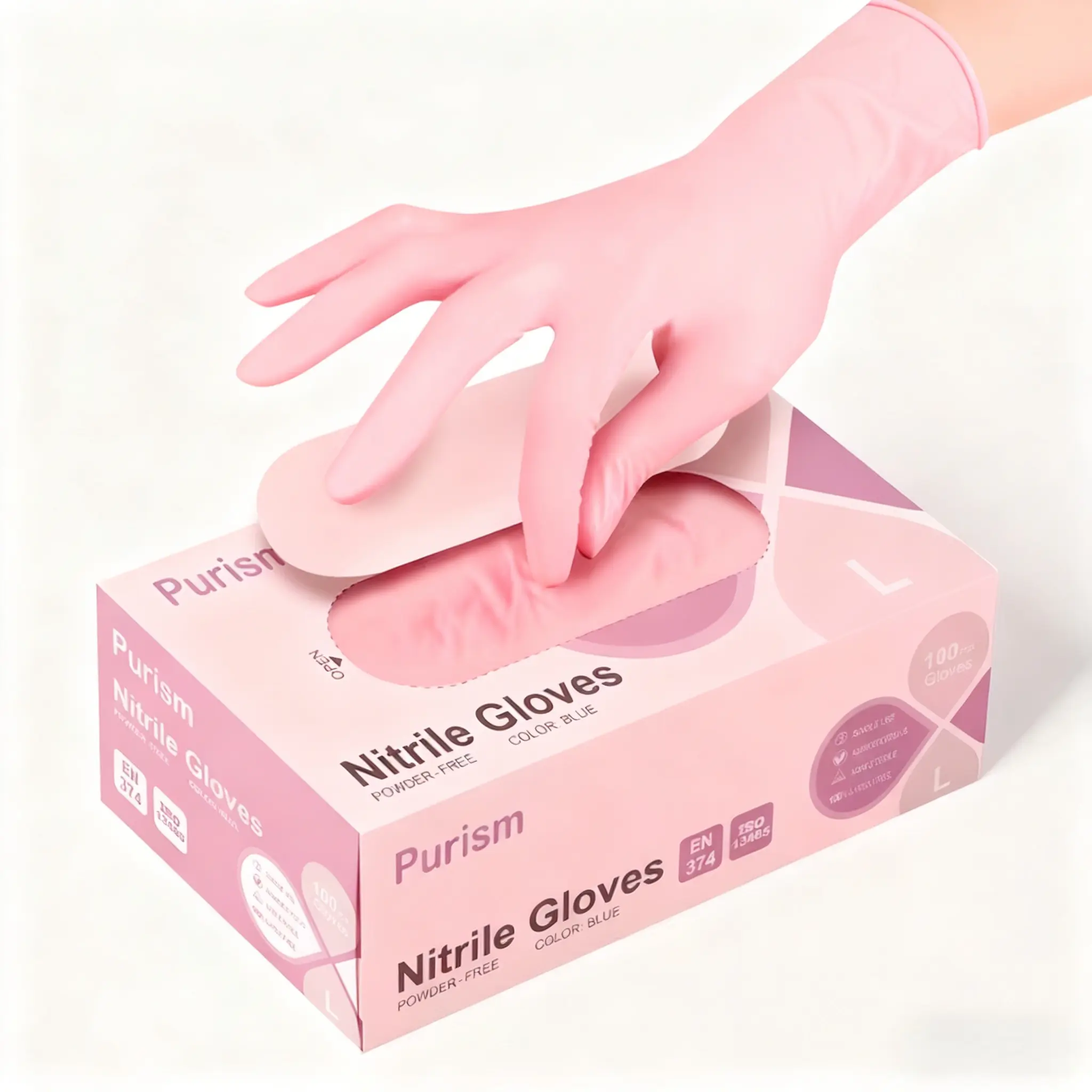 100/50 Pack 9-Inch Nitrile Gloves, Waterproof & Non-Slip, Ideal for Home Cleaning, Kitchen, Bath, Pet Care, Latex-Free, Dust-Free