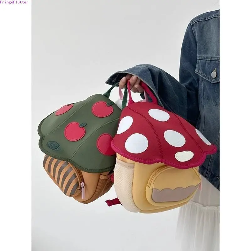 2026 New Cute Mini Mushroom Backpack for Kids, Premium Trendy "Adorable Little Ones" Collection Toddler Daypack, Lightweight Casual Small Backpack for Preschool, Daily Outings, Short Trips & Everyday Use