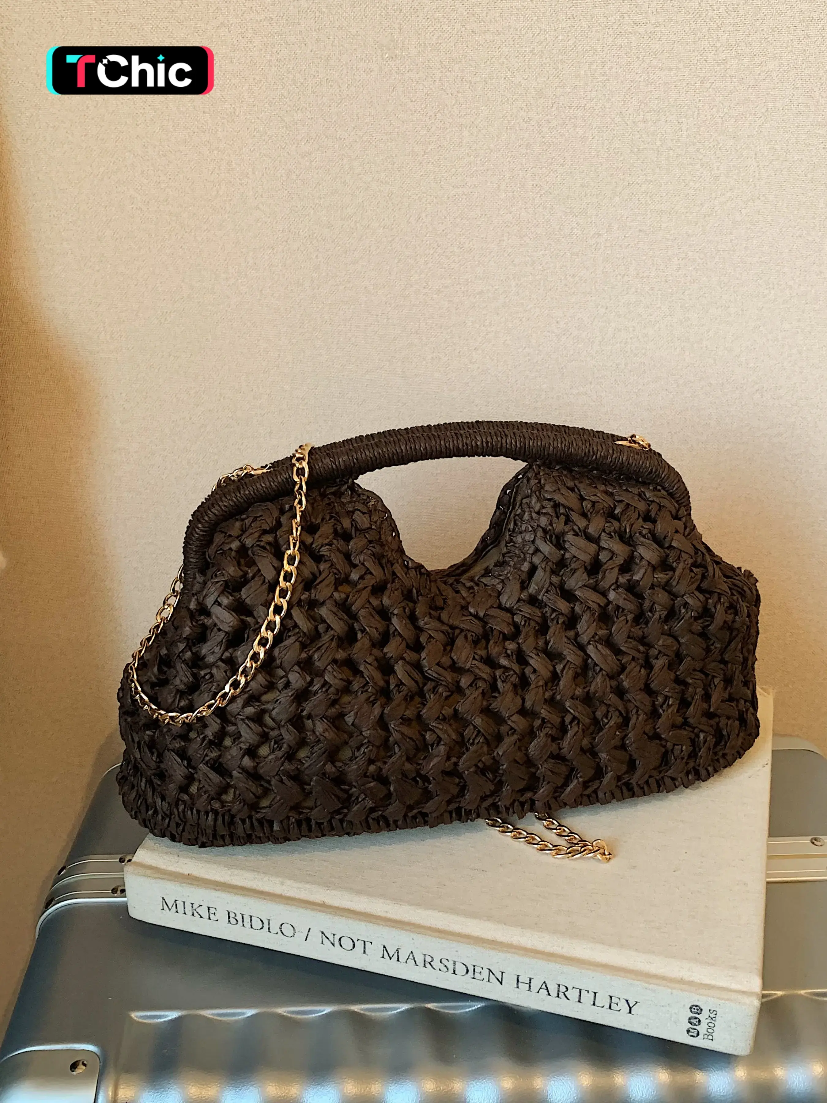 Women's Solid Color Straw Handbag, Fashion Clutch Party Bag, Chain Shoulder Chic Crossbody Bag, Ideal for Shopping, Commuting, Holiday Gifts, Fashionable Versatile Purse, Evening Shoulder Bag, Elegant Shoulder Purse
