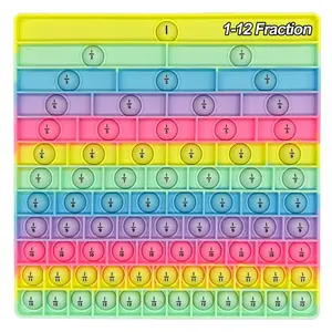 Fraction Sensory Bubble Popper, Push Bubbles Fidget Toys for Kids, Fraction Manipulatives, Math Learning Materials, Fine Motor Toys, Calm Down Corner Supplies, Fidgets for Classroom