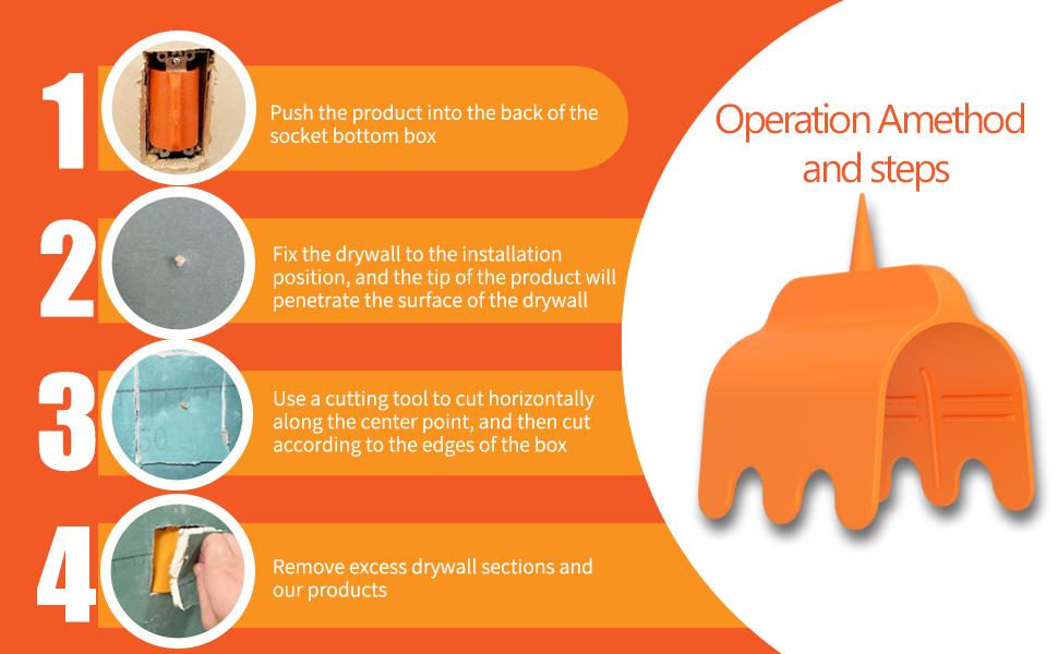 6-Pack Drywall Outlet Marker Tool - Electrical Box Locator for Sheetrock Installation - Protects Wires During Wall Finishing