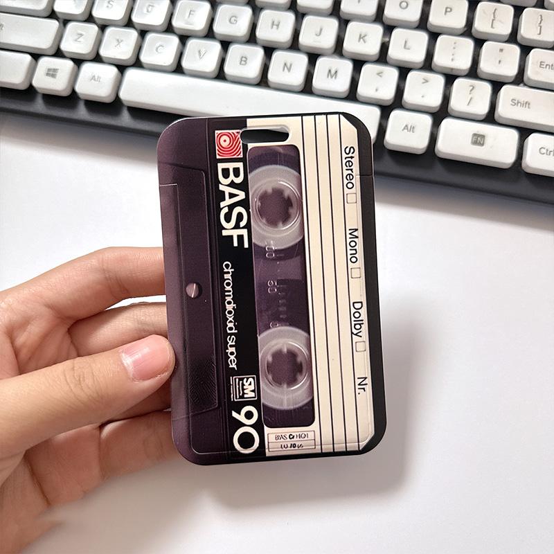 2-pack cassette-style work ID lanyards, access card holder for student meal cards and bus cards to prevent loss, work ID badge holder with lanyard, suitable for female students, teachers, nurses, and office use