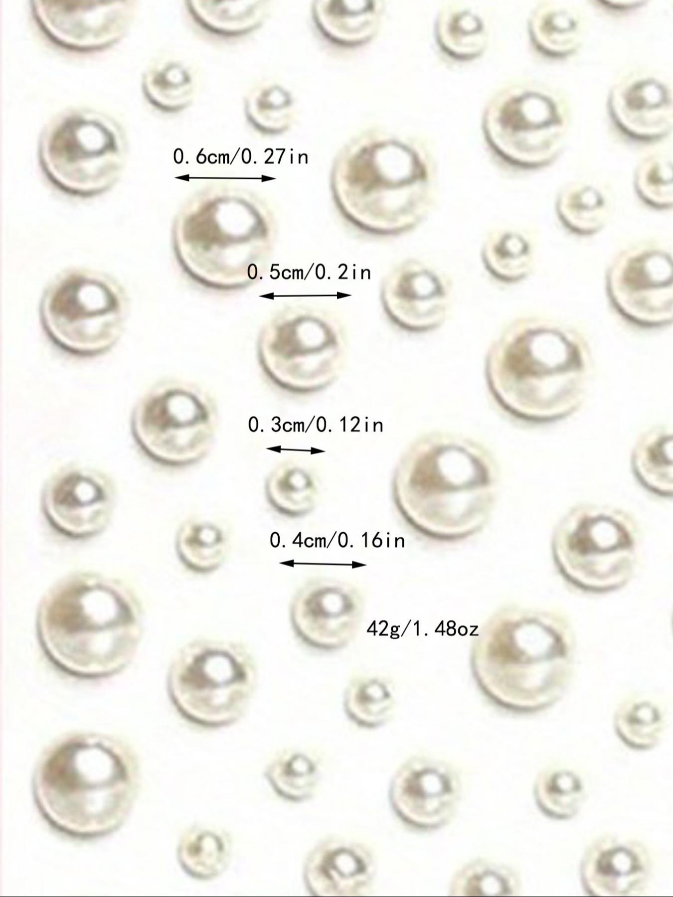 Summer Faux Pearl Decorative Stickers, 1000pcs Self Adhesive Pearl Stickers, Pearl Stickers for Crafts, Stick on Pearls, Face Pearls, Pearl Stickers for Makeup Nail Diy Crafts, Assorted Size for Women & Girls, Sticker Packs