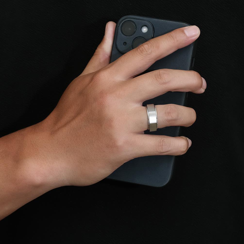 Unique and Personalized Octagonal Nut Titanium Steel Rotating Ring, Relieves Anxiety and Stress, Unisex Six-Sided Jewelry