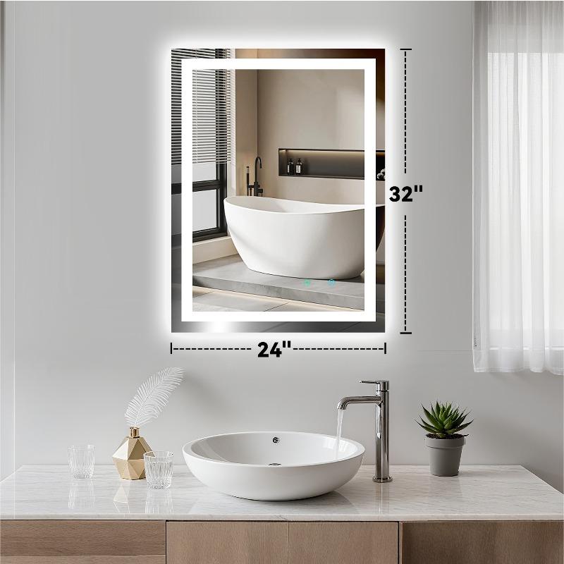 32" x 24" Wall-Mounted Vanity Mirror - HD Clear Makeup Mirror, Rectangle Dressing Mirror for Bedroom Vanity Table