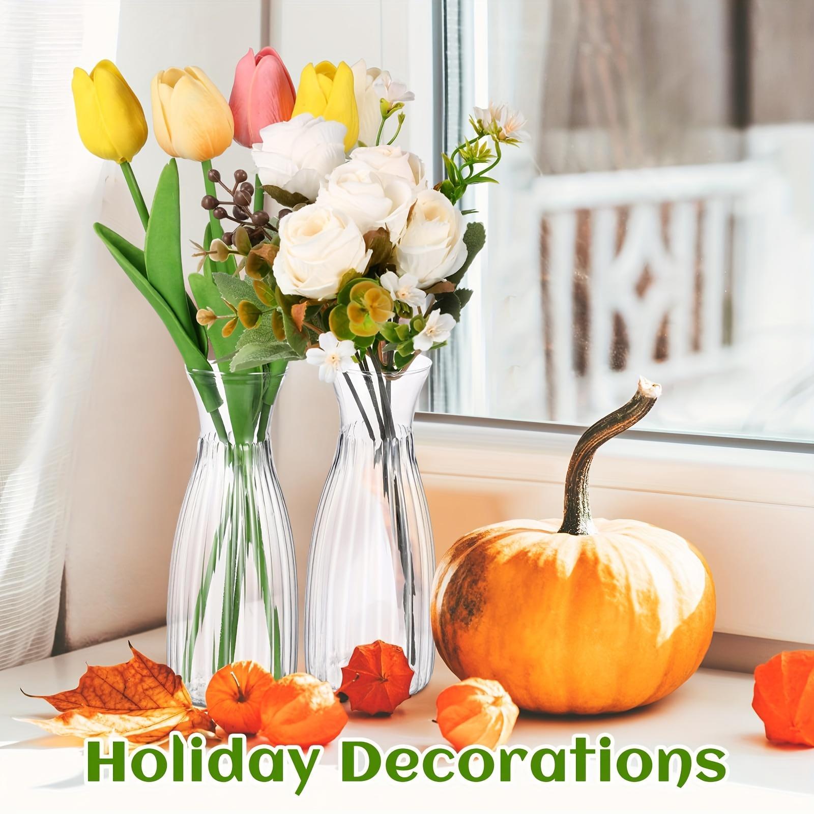 20 Piece Plastic Striped Vase Set Transparent DIY Floral Arrangement Creative Decor for Home Table Wedding Party and Holiday Decoration 20 Piece Plastic Striped Vase Set Transparent DIY Floral Arrangement Creative Decor for Home Table Wedding Party and Holiday Decoration