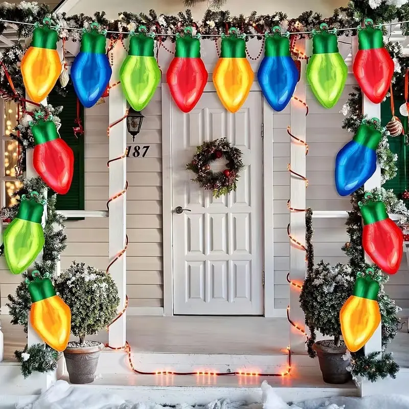 23-Piece Christmas Colorful Light Balloons Set, Available in four colors: red, green, blue, yellow，ideal for Christmas decorations，New Year, Halloween, Three Kings’ Day decorations，Home Wall/Door and Window Decoration，Festival celebration atmosphere