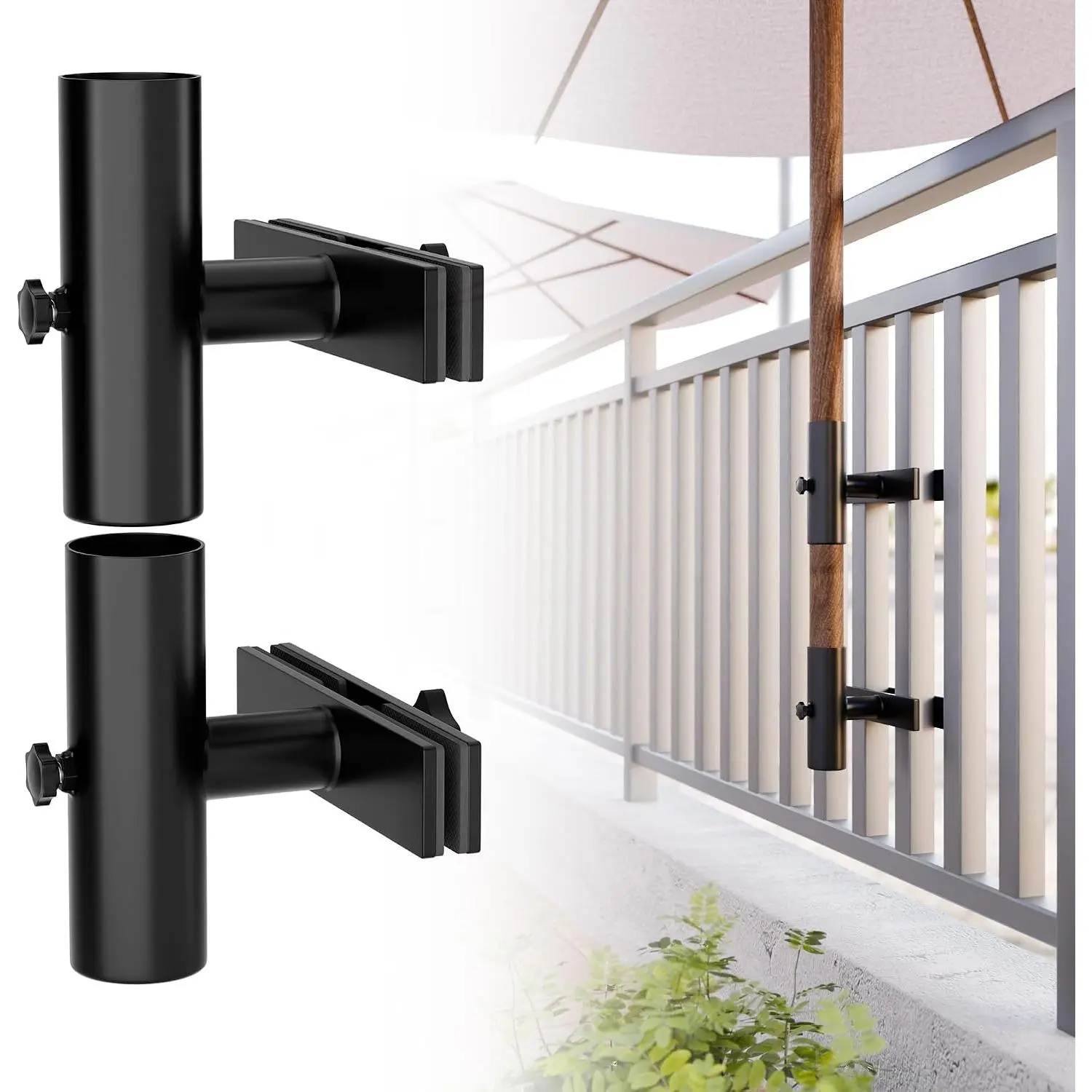 Umbrella Holder Parasol Holder Patio Umbrella Stand Mount Clamp for Balcony, Outdoor Deck Table, Railings, Beach, Courtyard, Boats, Tailgates