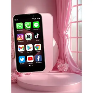 Mini Phone Unlocked World's Smallest 3.0" HD Touch Screen Android Smartphone for Kids Students Dual SIM 2GB 16GB Pink