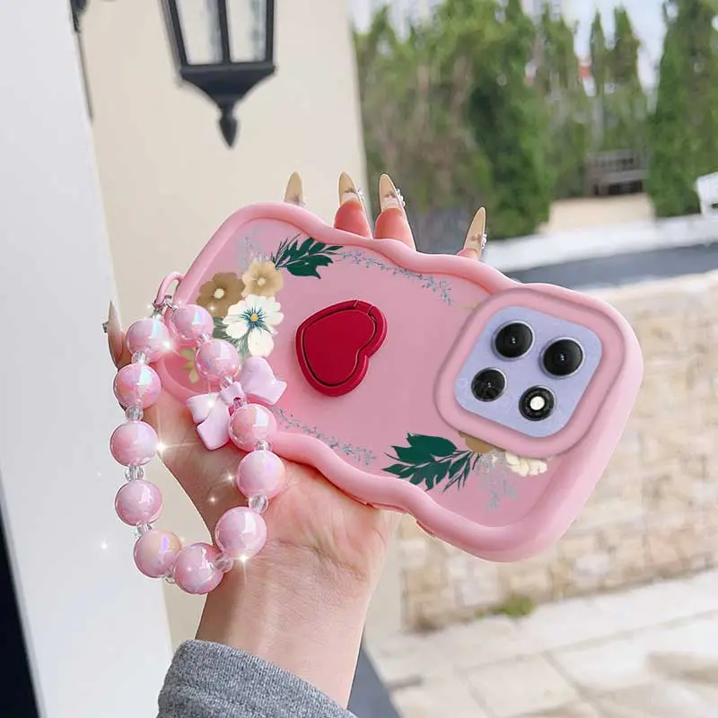 3pcs Fresh flowers phone Case, Lanyard, Stand, Silicone soft shell For Moto G86/G71s/G60/G84/G60S/G64/G100/G57 Power/G75/G82/E30/E13/E14/E22s/E40/G45/G53/G54/G55/G56/G20/G22/G32/G34/G35, Edge 40 Neo/Edge 60Fusion/Edge60Pro/Edge60S Cover