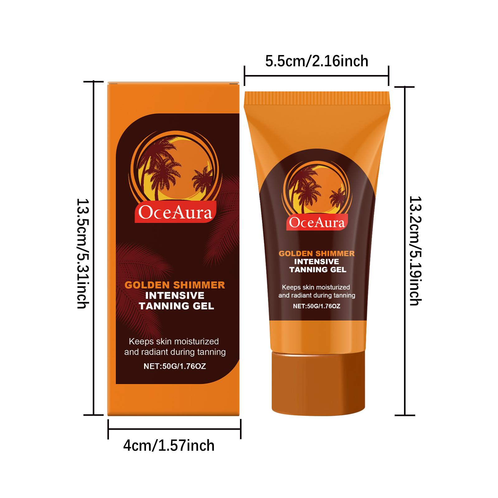 OCEAURA Golden Shimmer Tanning Gel, Sesame & Calendula Dual Care, Mica Shimmer No Color Transfer, Deep Nourishment Natural Radiance, Non-Greasy Fast Absorbing for All Skin
