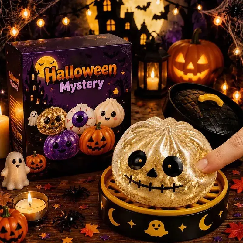 Halloween Horror Jumbo Soft Toy Blind Box, Adult Stress Relief Squishy Ball, Cute Halloween Decoration, Anxiety Relief Toy