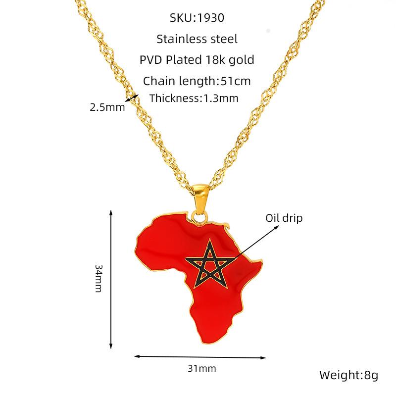 Various Countries Map Pendant Necklace Jewelry, Stainless Steel Necklace