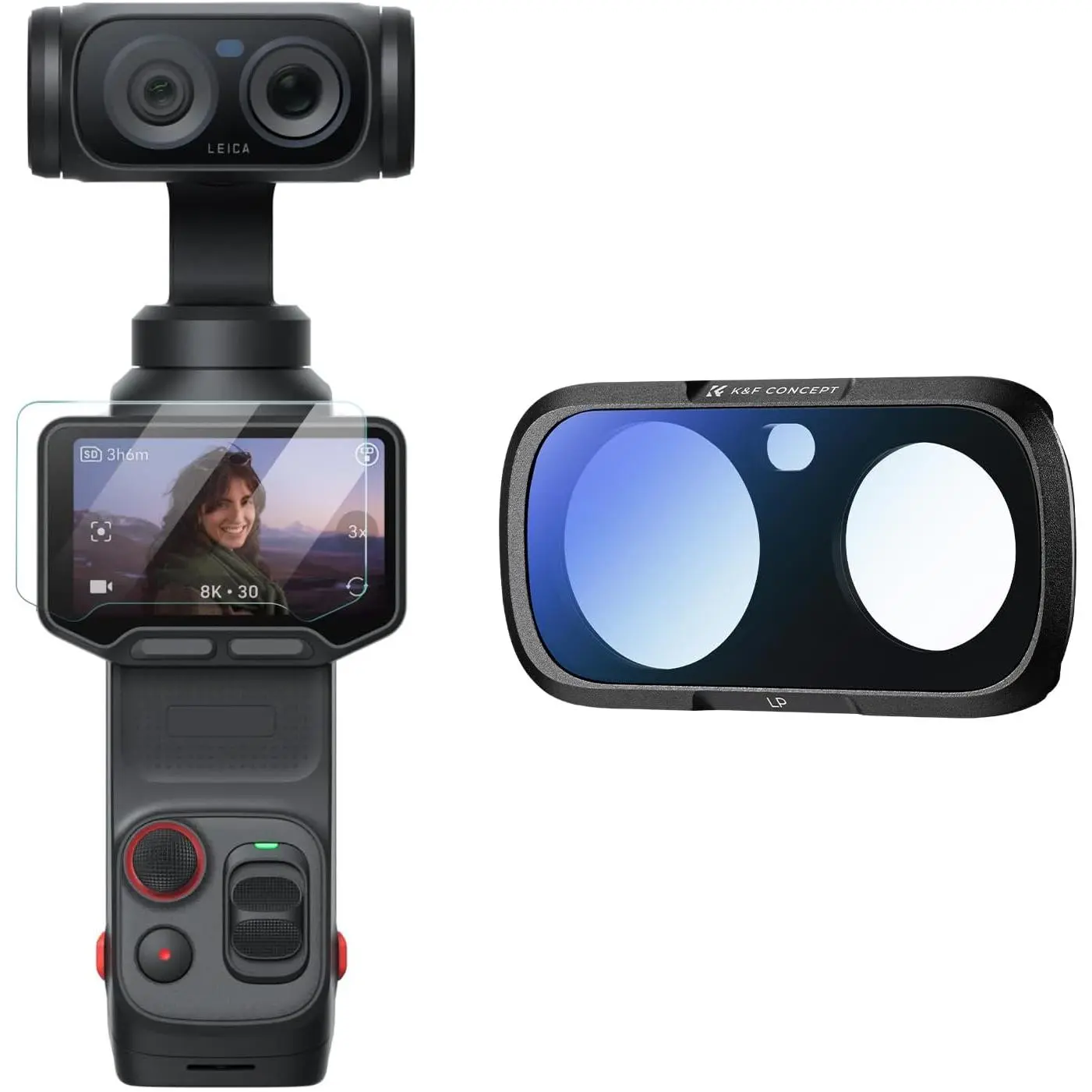 K&F CONCEPT Light Pollution Filter Kit Compatible with Insta360 Luna Ultra | LP Filter with Magnetic Mount, High-Definition Glass with Multi-Layer Coating, Action Camera Accessories, FI061