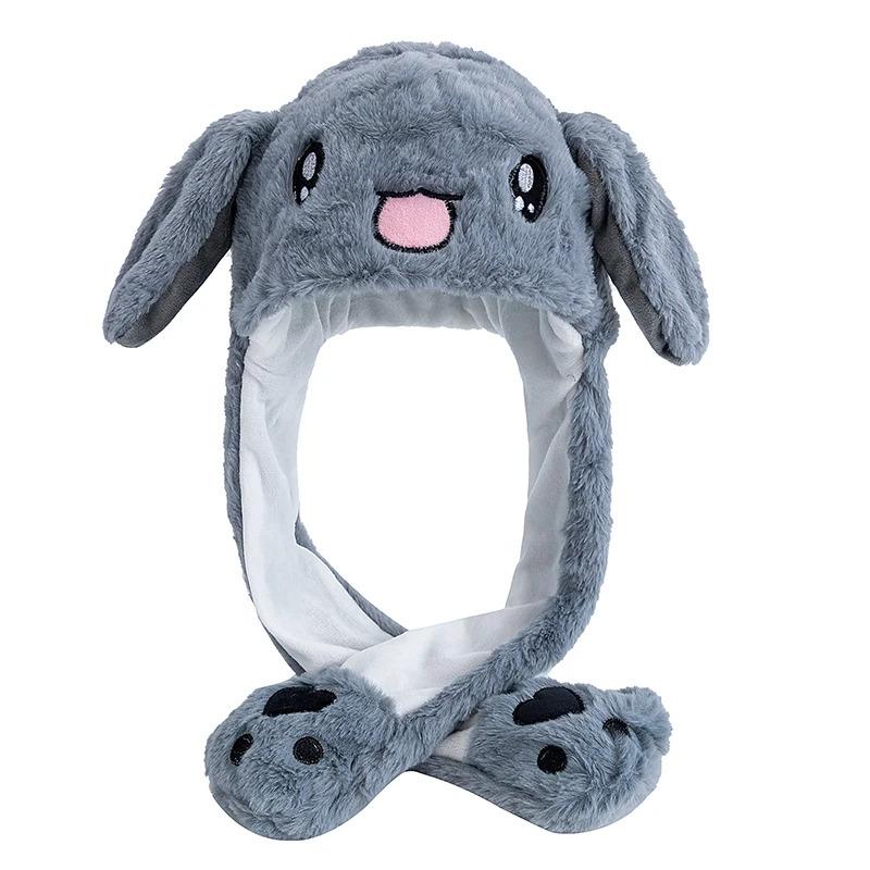 New Style Cute Ear Moving Up Cap Women Girls Funny Hat Rabbits Style Ears Plush Winter Lovely Hat ﻿