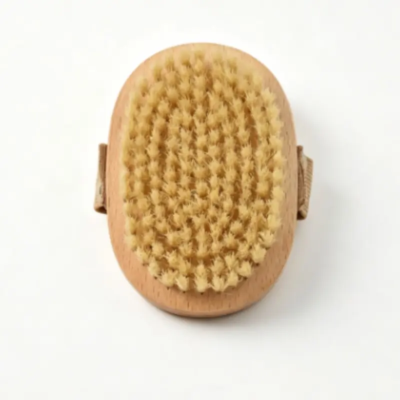 Soft Natural Boar Bristle Body Dry Brush, Multi-Purpose Exfoliating Bath Brush, Skin Cleansing & Body Massage, Ideal for Shower Use