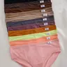 12 Pcs Women's Basic Underwear Solid Color Triangle Minimalist Panties Set, Multi-Color Options, Comfortable Casual Everyday Bikinis for All Seasons Plain Panty