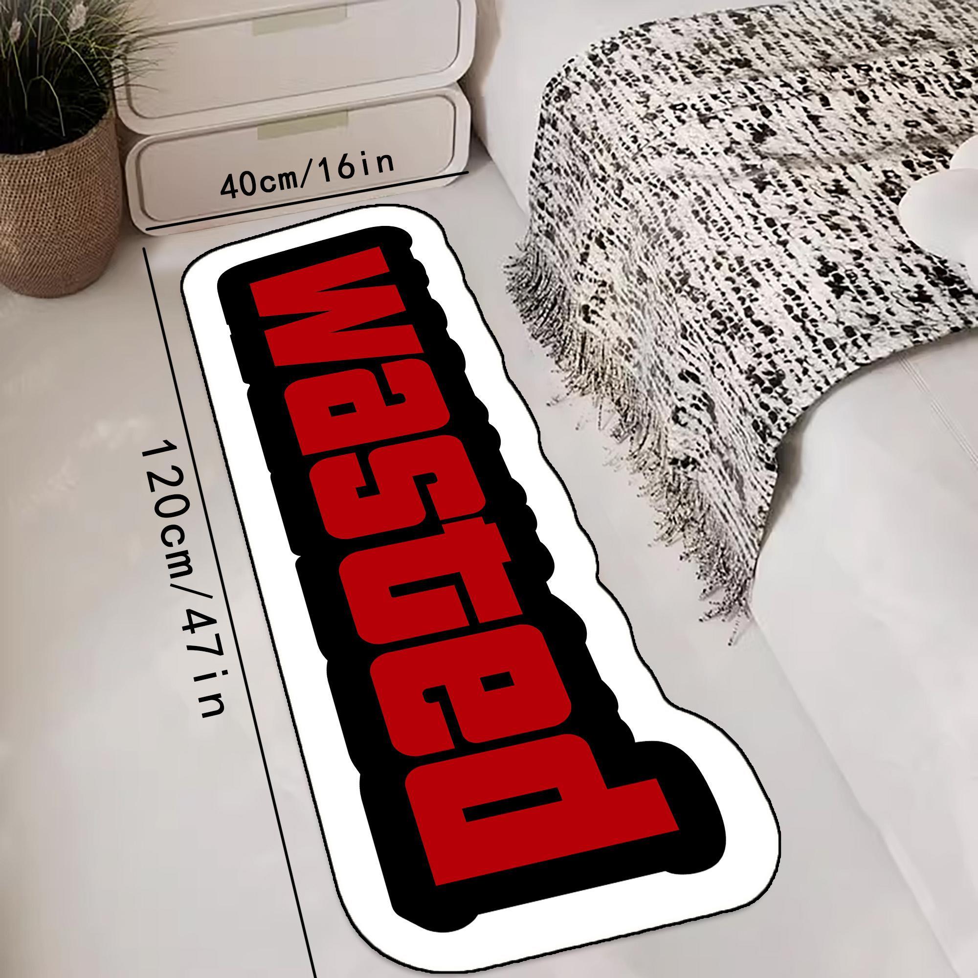 Irregular Figure & Letter Pattern Carpet, Creative Cool Art Rug, Home Decorative Rug, Soft Foot Mat for Home Living Room Bedroom Decor