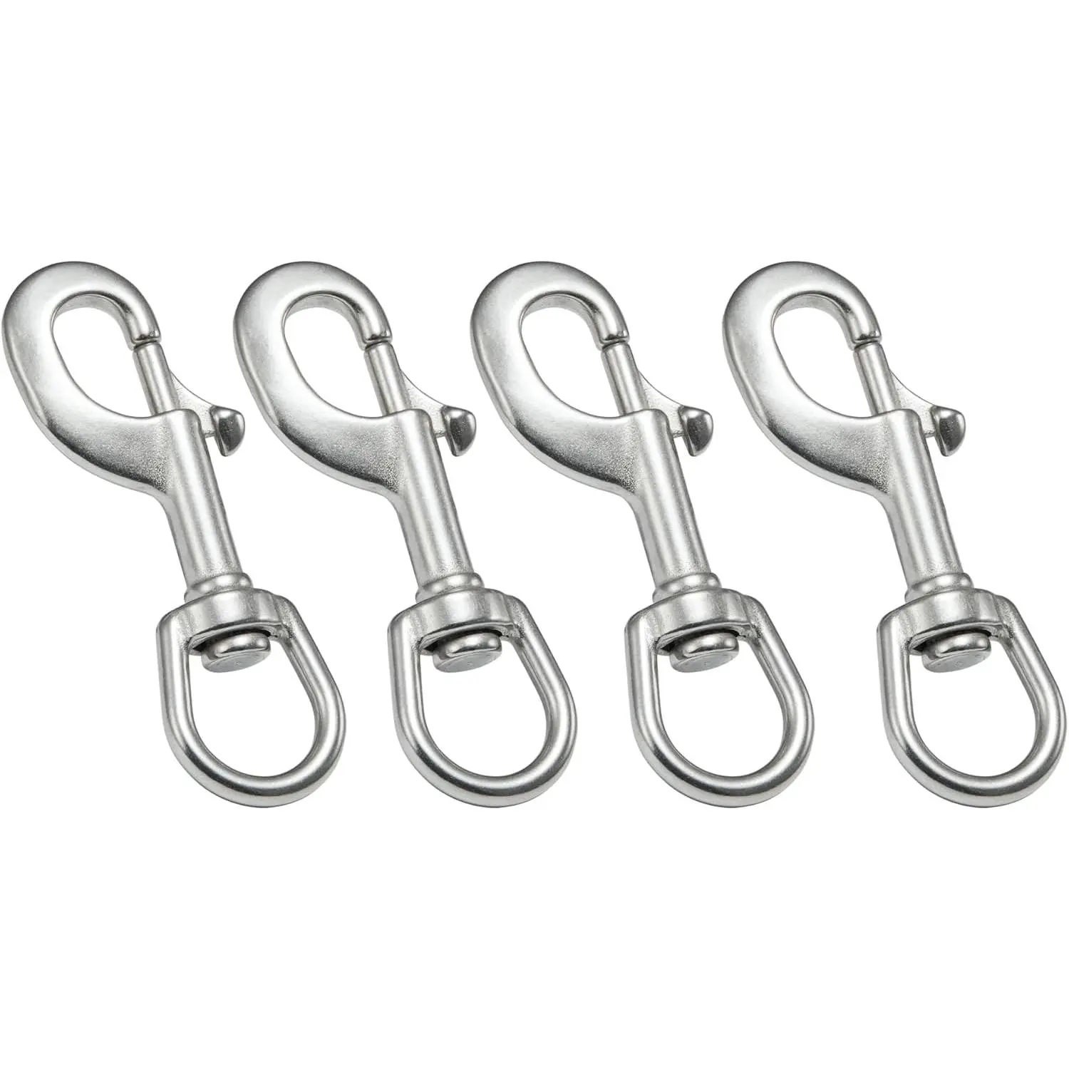 4 Pcs Flag Swivel Snap Hooks, 316 Marine Grade Stainless Steel Swivel Snap Clips for Flags 3 * 5 Ft and Under, Flag Pole Halyard Rope Attachment Clip with Swivel Eyelet, Flag Pole Hardware