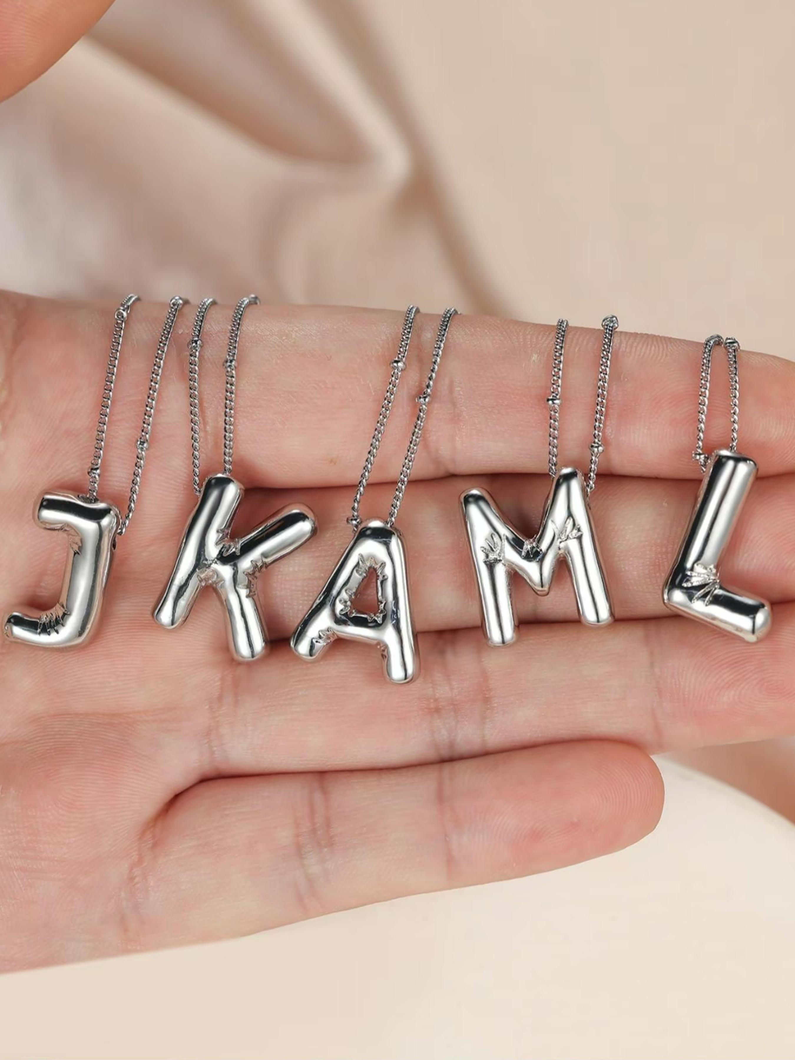 Fashionable Letter Pendant Necklace Initial, Alloy Jewelry for Party, Daily Clothing Decor, Trendy All-match & Exquisite Jewelry for Birthday Gift