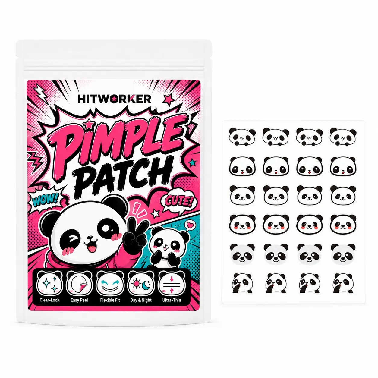 120pcs Pimple Cover Patches, Clear-Look Hydrocolloid Beauty Patches, Easy Peel Spot Cover, Day and Night Use, Skin Care Solution